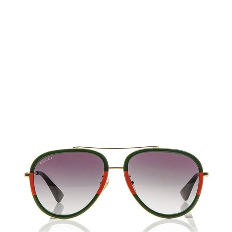 gucci red green sunglasses|Gucci 56mm exaggerated aviator sunglasses.